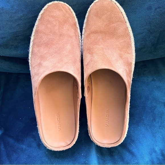 VINCE Ulla Hemp Leather Espadrille Platform Tan Mules SIZE 9.5 NWOT $230. NICE! - Picture 3 of 12